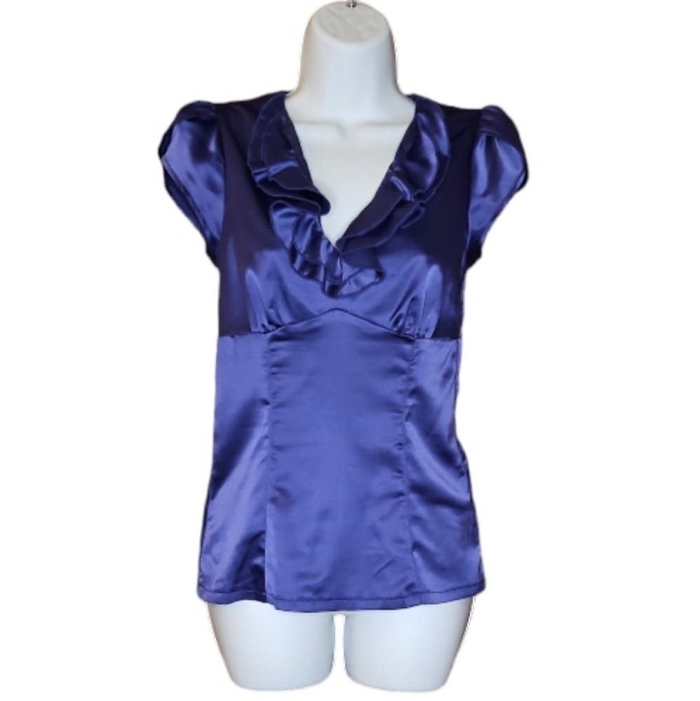 Chime - Silky Ruffled Top - S - EUC